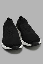 Load image into Gallery viewer, Redtag-Black-Ribbed-Knit-Slip-On-Slip-Ons-Senior-Boys-5 to 14 Years
