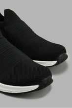 Load image into Gallery viewer, Redtag-Black-Ribbed-Knit-Slip-On-Slip-Ons-Senior-Boys-5 to 14 Years
