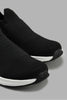 Redtag-Black-Ribbed-Knit-Slip-On-Slip-Ons-Senior-Boys-5 to 14 Years