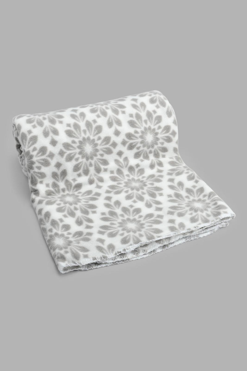 Redtag-Grey-Floral-Printed-Single-Fleece-Blanket-Blankets-Home-Bedroom-