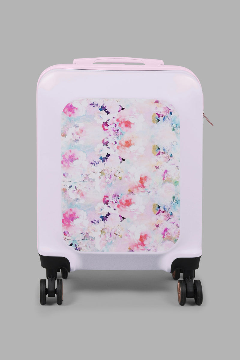 Grey Floral Luggage Trolley (20 Inch)