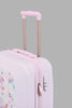 Grey Floral Luggage Trolley (20 Inch)