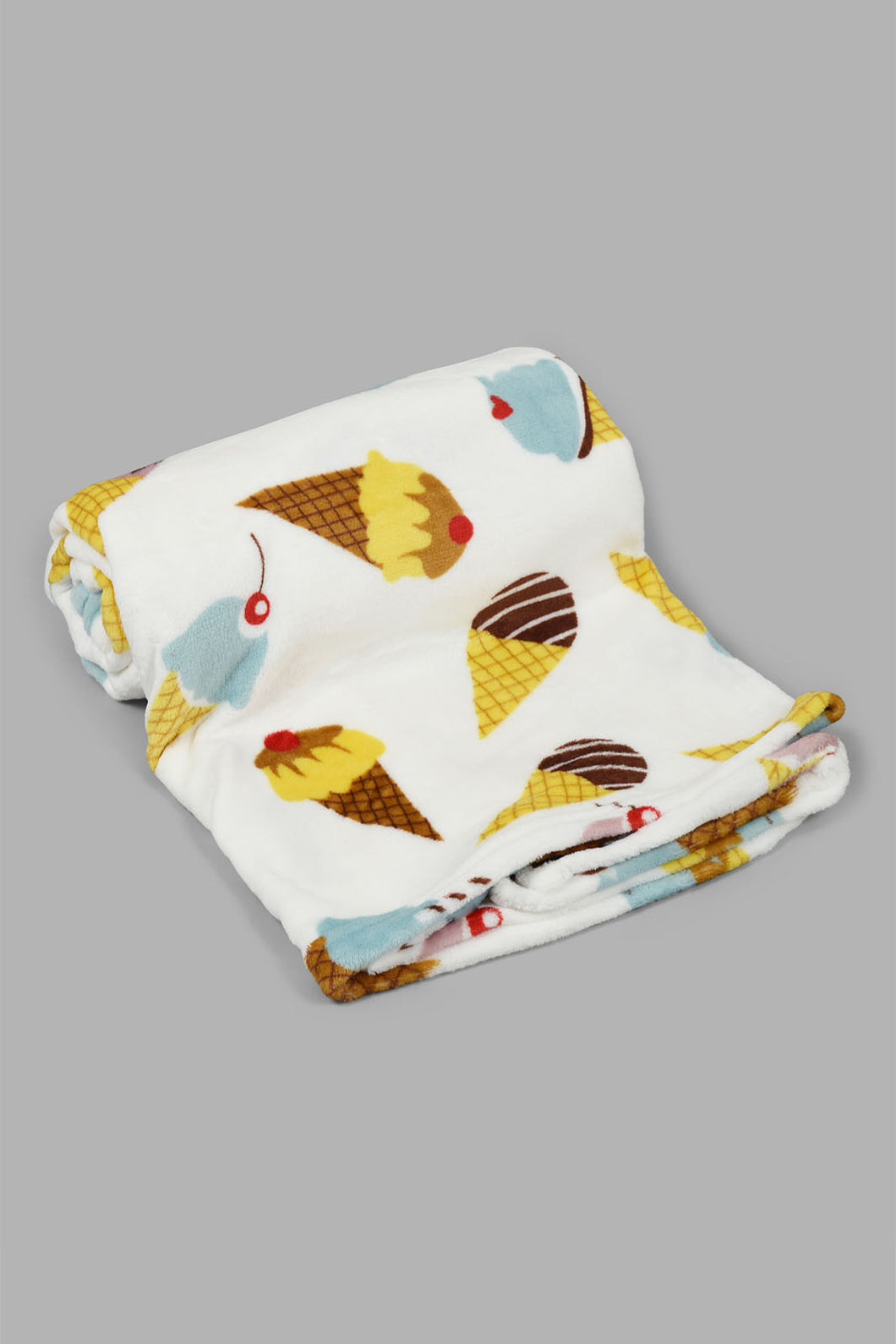 Redtag-Yellow-Ice-Cream-Print-Kids-Blanket-0,-Colour:Yellow,-Filter:Home-Bedroom,-HMW-BED-Blankets,-New-In,-New-In-HMW-BED,-Non-Sale,-S22B,-Section:Homewares-Home-Bedroom-