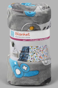 Redtag-Grey-X-Box-Print-Kids-Blanket-0,-Colour:Grey,-Filter:Home-Bedroom,-HMW-BED-Blankets,-New-In,-New-In-HMW-BED,-Non-Sale,-S22B,-Section:Homewares-Home-Bedroom-