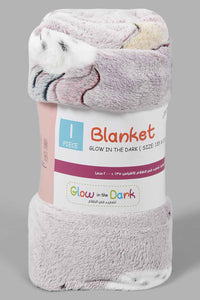 Redtag-Pink-Unicorn-Glow-In-The-Dark-Kids-Blanket-0,-Colour:Pink,-Filter:Home-Bedroom,-HMW-BED-Blankets,-New-In,-New-In-HMW-BED,-Non-Sale,-S22B,-Section:Homewares-Home-Bedroom-