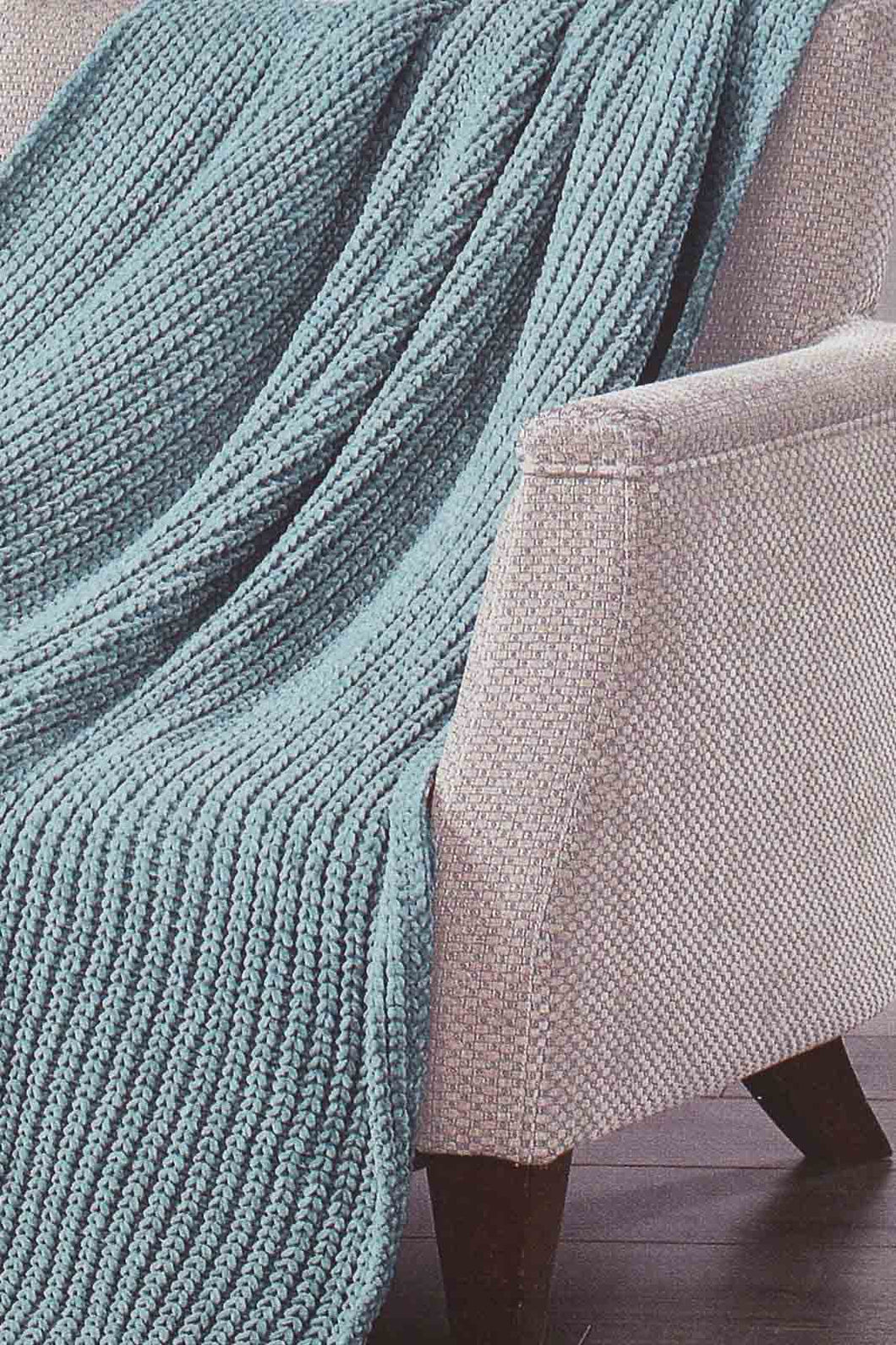 Redtag-Green-Knitted-Throw-Colour:Green,-Filter:Home-Bedroom,-HMW-BED-Throws,-New-In,-New-In-HMW-BED,-Non-Sale,-S22B,-Section:Homewares-Home-Bedroom-