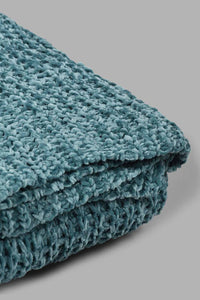 Redtag-Green-Knitted-Throw-Colour:Green,-Filter:Home-Bedroom,-HMW-BED-Throws,-New-In,-New-In-HMW-BED,-Non-Sale,-S22B,-Section:Homewares-Home-Bedroom-