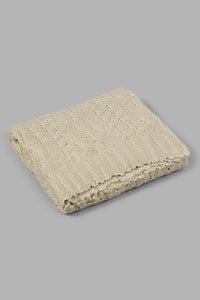 Redtag-Gold-Knitted-Throw-Colour:Gold,-Filter:Home-Bedroom,-HMW-BED-Throws,-New-In,-New-In-HMW-BED,-Non-Sale,-S22B,-Section:Homewares-Home-Bedroom-