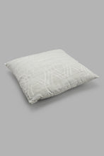 Load image into Gallery viewer, Redtag-Ivory-Geometric-Jacquard-Cushion-Category:Cushions,-Colour:Ivory,-Filter:Home-Bedroom,-HMW-BED-Cushions,-New-In,-New-In-HMW-BED,-Non-Sale,-S22C,-Section:Homewares-Home-Bedroom-
