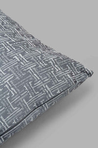 Redtag-Grey-Geometric-Jacquard-Cushion-Category:Cushions,-Colour:Grey,-Filter:Home-Bedroom,-HMW-BED-Cushions,-New-In,-New-In-HMW-BED,-Non-Sale,-S22C,-Section:Homewares-Home-Bedroom-