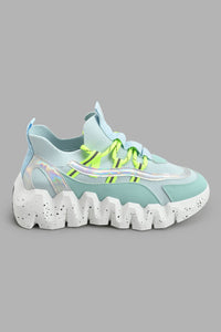 Redtag-Aqua-Chunky-Sneaker-With-Neon-Laces-Slip-Ons-Women's-