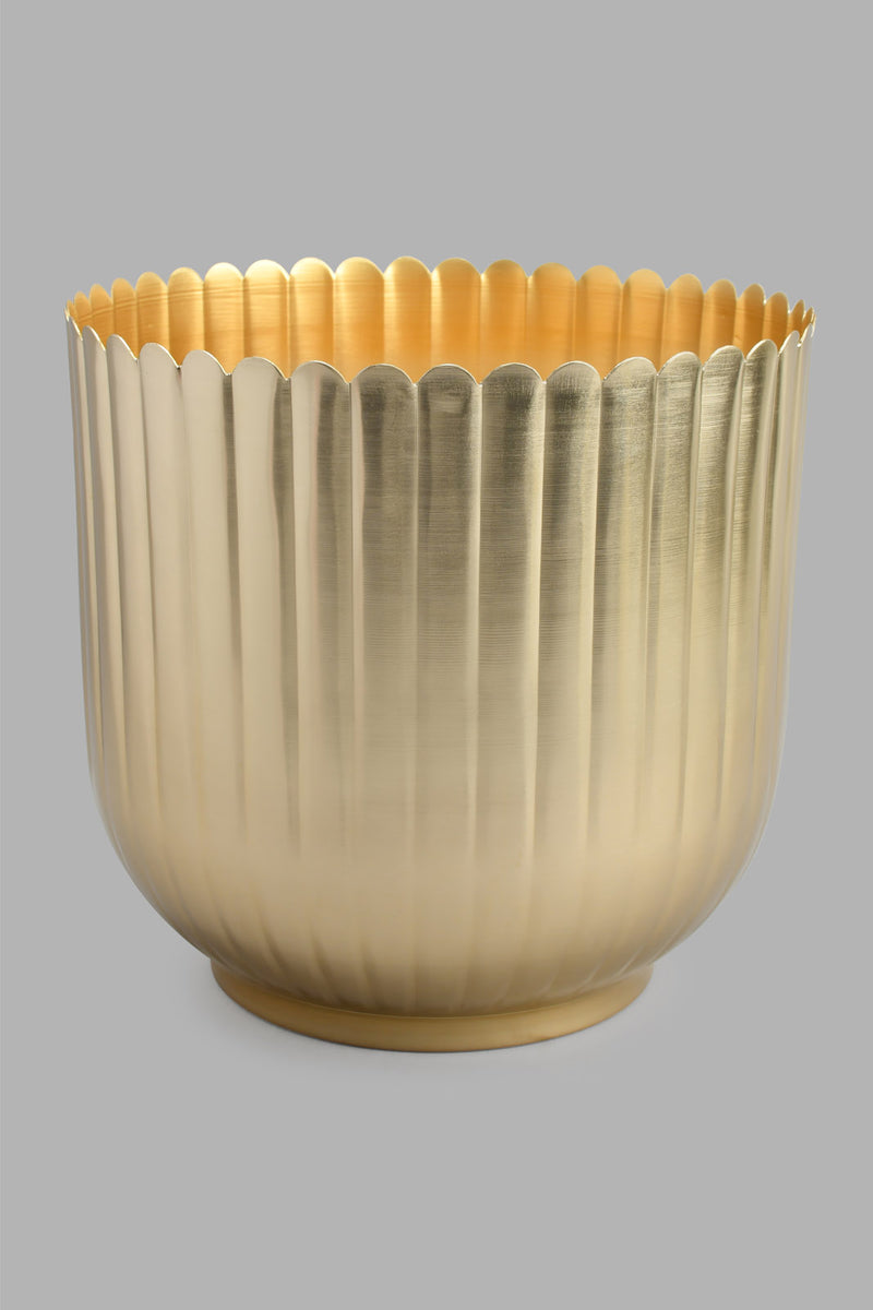 Redtag-Gold-Scallop-Edge-Planter-Vase-Home-Decor-