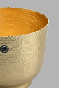 Redtag-Gold-Scallop-Edge-Hammered-Planter-Vase-Home-Decor-