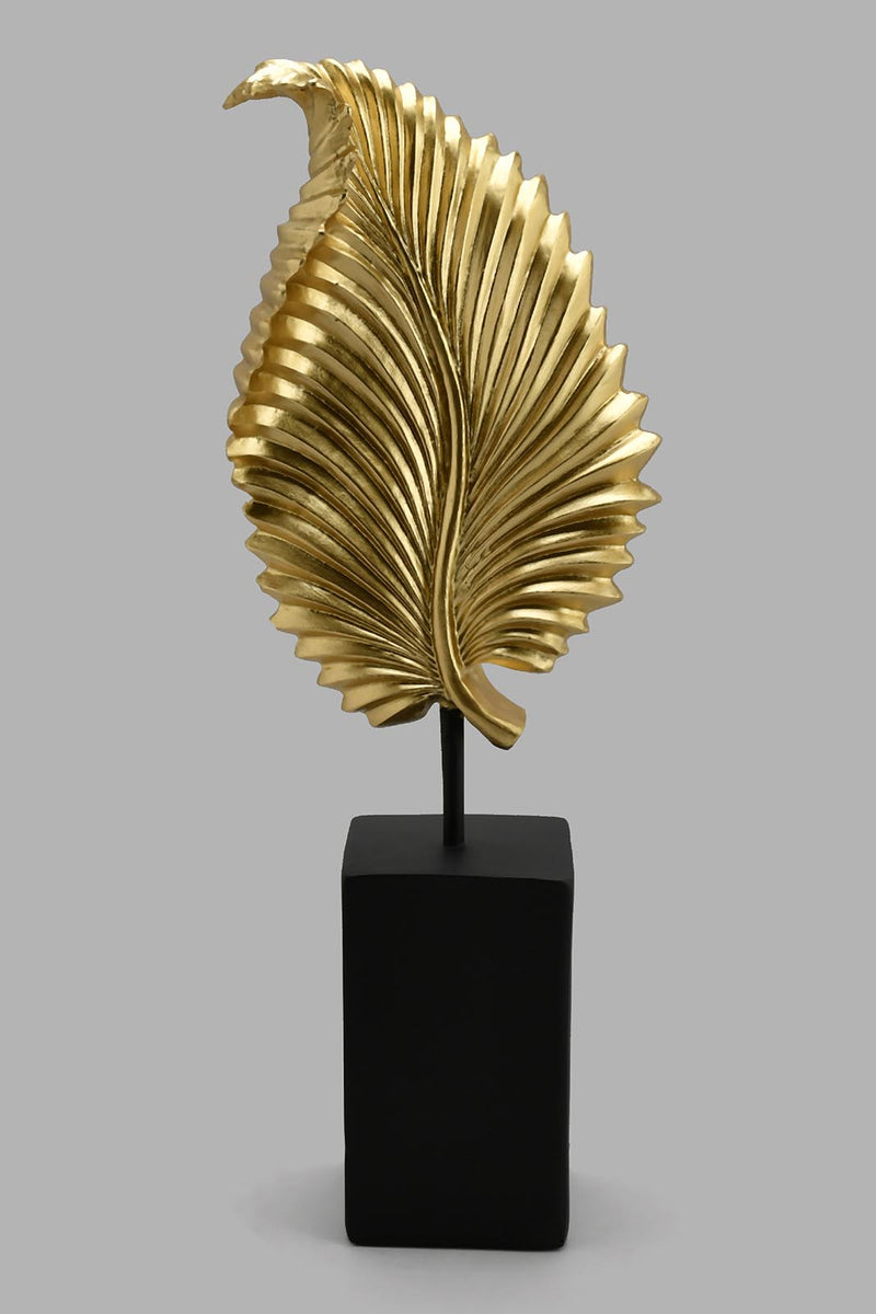 Redtag-Gold-Decorative-Leaf-With-Stand-Artefact-Home-Decor-
