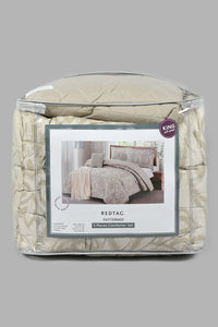 Redtag-Grey-Damask-Print-5-Piece-Comforter-Set-(King-Size)-Comforters-Home-Bedroom-