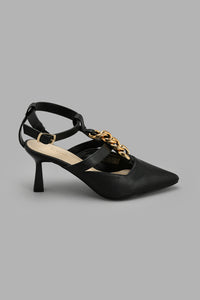 Redtag-Black-T-Bar-Shoe-With-Chain-Trim-Court-Shoes-Women's-