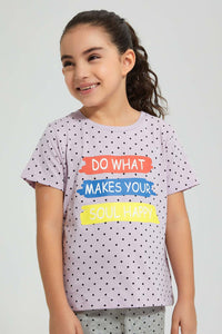 Redtag-Grey-Printed-Spot-Print-Pj-Set-Colour:Grey,-Filter:Girls-(2-to-8-Yrs),-Girls-Pyjama-Sets,-New-In,-New-In-GIR,-Non-Sale,-S22B,-Section:Kidswear-Girls-2 to 8 Years