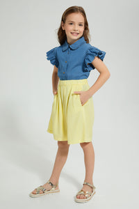 Redtag-Yellow-Pull-On-Shorts-Colour:Yellow,-Filter:Girls-(2-to-8-Yrs),-Girls-Shorts,-New-In,-New-In-GIR,-Non-Sale,-S22B,-Section:Kidswear-Girls-2 to 8 Years