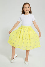 Load image into Gallery viewer, Redtag-Yellow-Printed-Skirt-Colour:Yellow,-Filter:Girls-(2-to-8-Yrs),-Girls-Skirts,-New-In,-New-In-GIR,-Non-Sale,-S22B,-Section:Kidswear-Girls-2 to 8 Years
