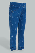 Load image into Gallery viewer, Redtag-Indigo-Denim-Printed-Jegging-Colour:Indigo,-Filter:Infant-Girls-(3-to-24-Mths),-Infant-Girls-Jeggings,-New-In,-New-In-ING,-Non-Sale,-S22B,-Section:Kidswear-Infant-Girls-3 to 24 Months
