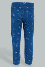 Load image into Gallery viewer, Redtag-Indigo-Denim-Printed-Jegging-Colour:Indigo,-Filter:Infant-Girls-(3-to-24-Mths),-Infant-Girls-Jeggings,-New-In,-New-In-ING,-Non-Sale,-S22B,-Section:Kidswear-Infant-Girls-3 to 24 Months
