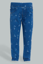 Load image into Gallery viewer, Redtag-Indigo-Denim-Printed-Jegging-Colour:Indigo,-Filter:Infant-Girls-(3-to-24-Mths),-Infant-Girls-Jeggings,-New-In,-New-In-ING,-Non-Sale,-S22B,-Section:Kidswear-Infant-Girls-3 to 24 Months
