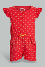 Load image into Gallery viewer, Redtag-Orange-Aop-Playsuit-Jumpsuits-Infant-Girls-3 to 24 Months
