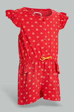 Load image into Gallery viewer, Redtag-Orange-Aop-Playsuit-Jumpsuits-Infant-Girls-3 to 24 Months
