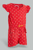 Redtag-Orange-Aop-Playsuit-Jumpsuits-Infant-Girls-3 to 24 Months