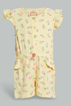 Load image into Gallery viewer, Redtag-Yellow-Aop-Playsuit-Jumpsuits-Infant-Girls-3 to 24 Months
