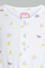 Load image into Gallery viewer, Redtag-White-Aop-Playsuit-Jumpsuits-Infant-Girls-3 to 24 Months
