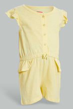 Load image into Gallery viewer, Redtag-Yellow-Solid-Playsuit-Jumpsuits-Infant-Girls-3 to 24 Months
