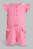 Redtag-Pink-Solid-Playsuit-Jumpsuits-Infant-Girls-3 to 24 Months