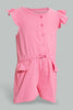 Redtag-Pink-Solid-Playsuit-Jumpsuits-Infant-Girls-3 to 24 Months