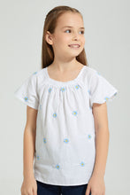 Load image into Gallery viewer, Redtag-Embroideredroidered-Blouse-With-Texture-Colour:White,-Filter:Girls-(2-to-8-Yrs),-Girls-Blouses,-New-In,-New-In-GIR,-Non-Sale,-S22B,-Section:Kidswear-Girls-2 to 8 Years
