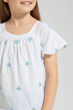 Load image into Gallery viewer, Redtag-Embroideredroidered-Blouse-With-Texture-Colour:White,-Filter:Girls-(2-to-8-Yrs),-Girls-Blouses,-New-In,-New-In-GIR,-Non-Sale,-S22B,-Section:Kidswear-Girls-2 to 8 Years
