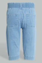 Load image into Gallery viewer, Redtag-Lt-Wash-Denim-Pullon-Qlotte-Jean-Jeans-High-Rise-Infant-Girls-3 to 24 Months
