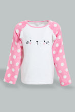 Load image into Gallery viewer, Redtag-Pink-Cat-Artwork-Fleece-Pyjama-Set-Pyjama-Sets-Infant-Girls-3 to 24 Months
