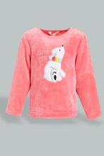 Load image into Gallery viewer, Redtag-Fuchsia-Beer-Artwork-Fleece-Pyjama-Set-Pyjama-Sets-Infant-Girls-3 to 24 Months
