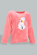 Load image into Gallery viewer, Redtag-Fuchsia-Beer-Artwork-Fleece-Pyjama-Set-Pyjama-Sets-Infant-Girls-3 to 24 Months
