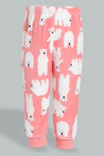 Load image into Gallery viewer, Redtag-Fuchsia-Beer-Artwork-Fleece-Pyjama-Set-Pyjama-Sets-Infant-Girls-3 to 24 Months
