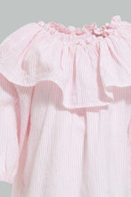 Load image into Gallery viewer, Redtag-Pink-Strappy-Shoulder-3/4-Sleeves-Top-Blouses-Infant-Girls-3 to 24 Months
