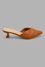 تنزيل الصورة على معرض الصور، Redtag-Tan-Pleat-Closed-Toe-Mule-Court-Shoes-Women&#39;s-
