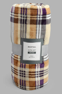 Redtag-Multi-Color-Check-Print-Ultra-Soft-Blanket-
(Single-Size)-Blankets-Home-Bedroom-