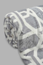 Load image into Gallery viewer, Redtag-Grey-Geometric-Print-Ultra-Soft-Blanket-
(Double-Size)-Blankets-Home-Bedroom-
