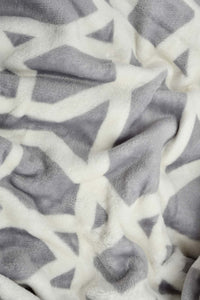 Redtag-Grey-Geometric-Print-Ultra-Soft-Blanket-
(Double-Size)-Blankets-Home-Bedroom-