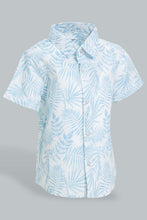 Load image into Gallery viewer, Redtag-Blue-And-White-Beach-Printed-Short-Sleeve-Poplin-Shirt-Colour:Blue,-Filter:Infant-Boys-(3-to-24-Mths),-Infant-Boys-Shirts,-New-In,-New-In-INB,-Non-Sale,-S22B,-Section:Kidswear,-TBL-Infant-Boys-3 to 24 Months
