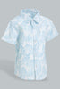 Redtag-Blue-And-White-Beach-Printed-Short-Sleeve-Poplin-Shirt-Colour:Blue,-Filter:Infant-Boys-(3-to-24-Mths),-Infant-Boys-Shirts,-New-In,-New-In-INB,-Non-Sale,-S22B,-Section:Kidswear,-TBL-Infant-Boys-3 to 24 Months