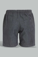 تنزيل الصورة على معرض الصور، Redtag-Dark-Grey-Chambrey-Short-Denim-Shorts-Infant-Boys-3 to 24 Months
