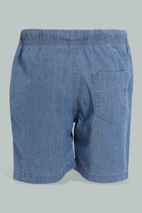 Redtag-Indigo-Denim-Chambrey-Short-Denim-Shorts-Infant-Boys-3 to 24 Months